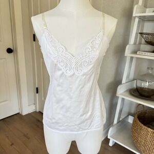 Vtg Body Lites White Nylon Lace Camisole Sexy Romantic Half Slip 34 M USA